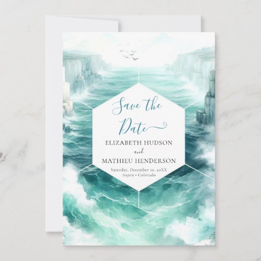 Boho Digital Nautical Wedding Save The Date (Voorkant)