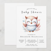 Boho Digital Owl Baby shower Kaart (Voorkant / Achterkant)