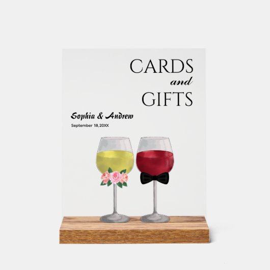  Boho Dinner Receptie Paar Wijnbruiloft Acryl Bord (Voorkant)