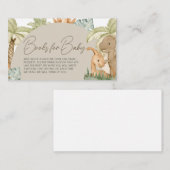Boho Dinosaur Baby shower Boeken voor Baby Informatiekaartje (Voorkant / Achterkant)