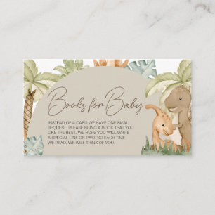 Boho Dinosaur Baby shower Boeken voor Baby Informatiekaartje