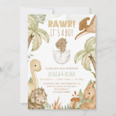 BOHO DINOSAUR Baby shower Invitation, het is een j Kaart (Voorkant)