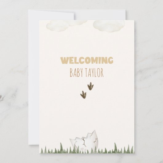 BOHO DINOSAUR Baby shower Invitation, het is een j Kaart (Achterkant)