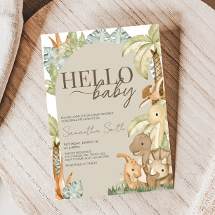 Boho Dinosaur-Baby shower Kaart