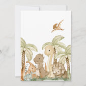 Boho Dinosaur-Baby shower Kaart (Achterkant)