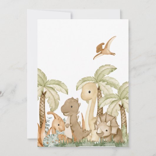 Boho Dinosaur-Baby shower Kaart (Achterkant)