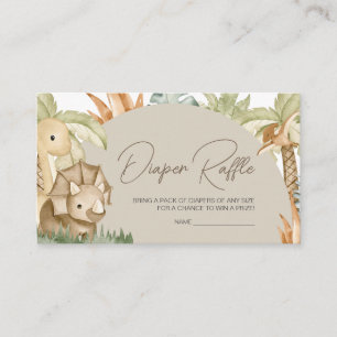 Boho Dinosaur Baby shower Luier Raffle Informatiekaartje