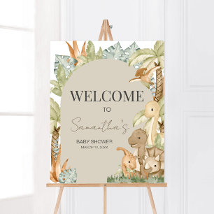 Boho Dinosaur Baby shower Welkom Poster