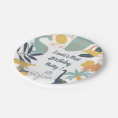 Boho Dinosaur Baby Verjaardagsfeest Papieren Bordje (Gekanteld)