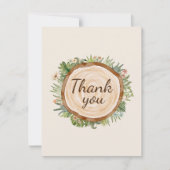 Boho Dinosaur Beige Baby Shower Bedankkaart (Voorkant)