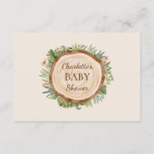 Boho Dinosaur Beige Baby shower Boeken voor Baby Informatiekaartje (Achterkant)