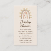 Boho Dinosaur Beige Baby shower Display Douche Informatiekaartje (Voorkant)