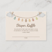 Boho Dinosaur Beige Baby shower Luier Raffle Informatiekaartje (Voorkant)