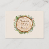 Boho Dinosaur Beige Baby shower Luier Raffle Informatiekaartje (Achterkant)