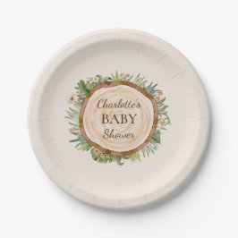 Boho Dinosaur Beige Baby shower Papier Borden Papieren Bordje