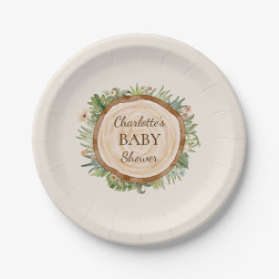 Boho Dinosaur Beige Baby shower Papier Borden Papieren Bordje