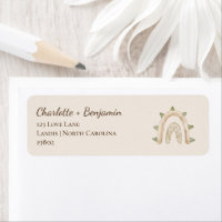 Boho Dinosaur Beige Baby shower retouradres