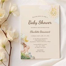 Boho Dinosaur Beige Genderneutraal Baby shower