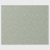 Boho Dinosaur Dino Boy Kids Baby T-Rex Sage Green Cadeaupapier (Vlak)