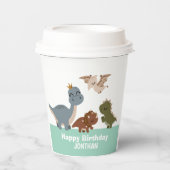 Boho Dinosaur Green Papieren Bekers (Voorkant)