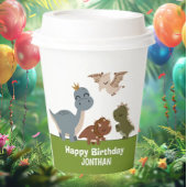 Boho Dinosaur Verjaardag groen thema Papieren Bekers