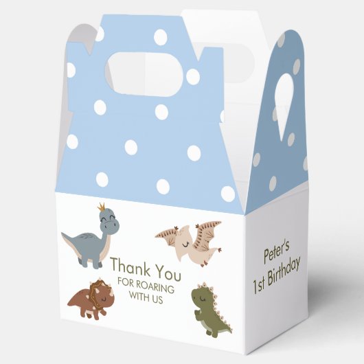 Boho Dinosaurs Blauw Bedankt Bedankdoosjes (Geopend)