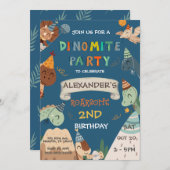 Boho Dinosaurus 1e 2e 3e 4e 5e 6e 7e Verjaardag Kaart (Voorkant / Achterkant)