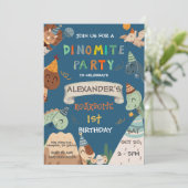 Boho Dinosaurus 1e Verjaardag Kaart (Staand voorkant)