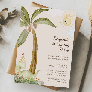 Boho Dinosaurus Alle Leeftijd Kinderverjaardagsfee Kaart