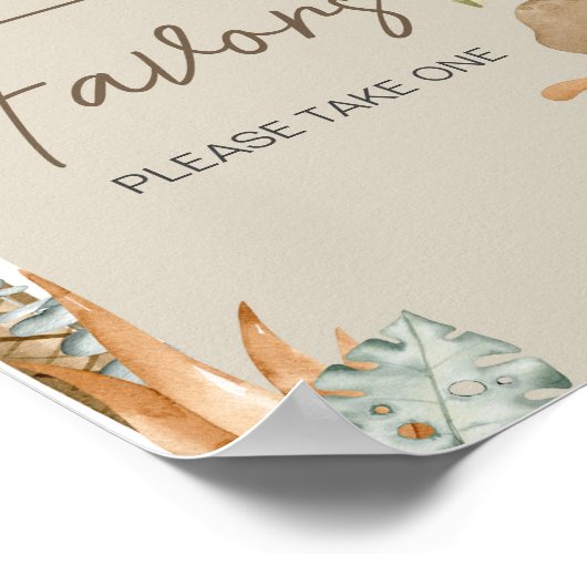 Boho dinosaurus Baby shower gunsten Poster (Hoek)