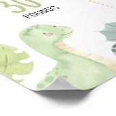 Boho dinosaurus brullen eerste verjaardag mijlpaal poster (Hoek)