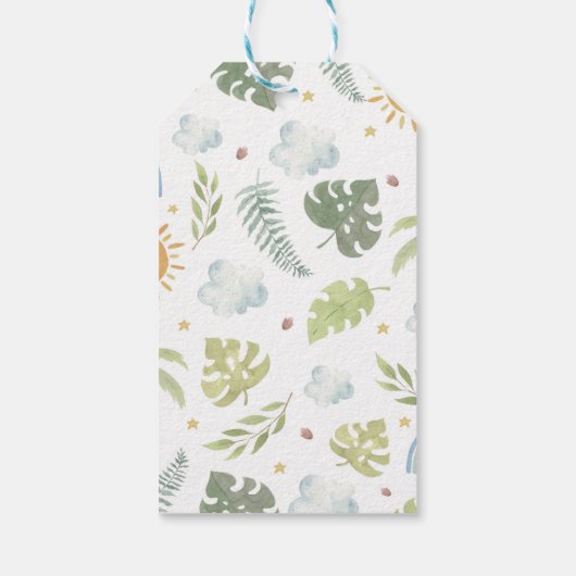 Boho Dinosaurus Verjaardagsfeest Dank u Label Cadeaulabel (Achterkant)