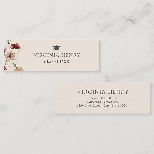 Boho Diploma Naamkaart Mini Visitekaartje