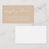 Boho Display Shower-Kaart | Neutralistisch minimal Informatiekaartje (Voorkant / Achterkant)