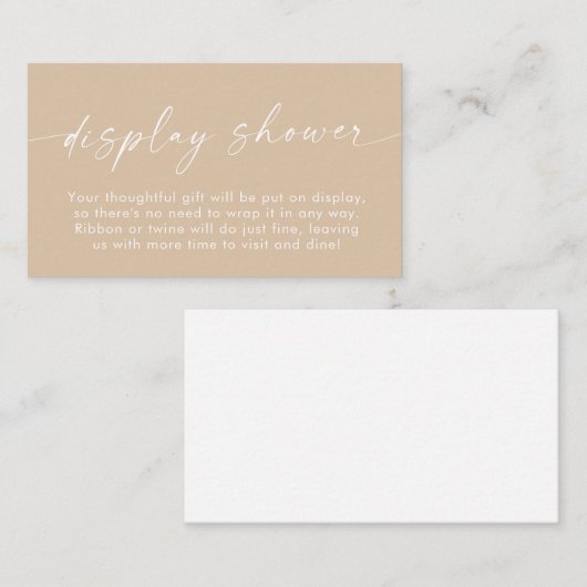 Boho Display Shower-Kaart | Neutralistisch minimal Informatiekaartje (Voorkant / Achterkant)