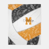 Boho doedle patroon zwarte oranje volleybal fleece deken (Voorkant)