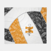 Boho doedle patroon zwarte oranje volleybal fleece deken (Voorkant (Horizontaal))