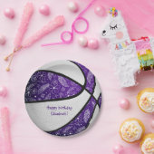 boho doedles paarse basketbal viering papieren bordje (Feest)
