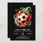 Boho doel online voetbal verjaardag kaart (Voorkant / Achterkant)