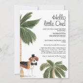 Boho Dog Boy Baby shower Rustic Beagle Kaart (Voorkant)