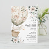 Boho Domme Gans Meisje Baby Shower Kaart (Staand voorkant)