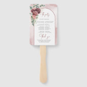 Boho donker kastanje en blos rozen eucalyptus goud handwaaier (Achterkant)