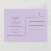 Boho Donker Paars Save the Date Trouwen Briefkaart (Achterkant)