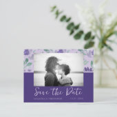 Boho Donker Paars Save the Date Trouwen Briefkaart (Staand voorkant)