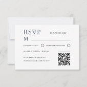 Boho Donkerblauw Aquarel Bloem RSVP Kaartje (Achterkant)