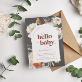 Boho Donkere Bloemrijke Groene Botanische | Baby S Kaart