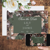 Boho donkere pioen bloemen moderne bruiloft save the date