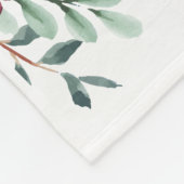 Boho donkerrode waterverf bloemen gepersonaliseerd fleece deken (Hoek)