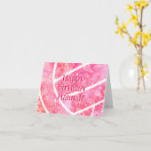 Boho Doodle Bloemen Roze Volleybal Verjaardag Kaart (Gele Bloem)