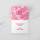 Boho Doodle Bloemen Roze Volleybal Verjaardag Kaart (Binnen)